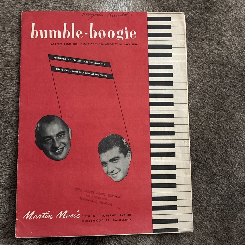 Vintage Sheet Music Bumble-Boogie Freddy Martin 1946